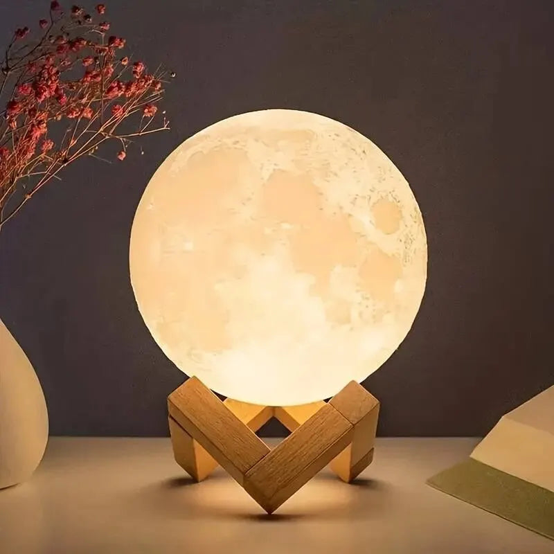 DIY Planet Lamp – 8 cm Moon and Galaxy Night Light with Stand