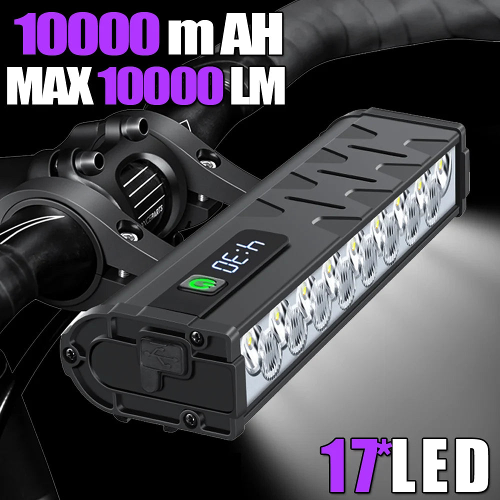 NEWBOLER LIG Series LED Bike Headlamp – 10000 Lumens Waterproof USB Rechargeable Bicycle Light