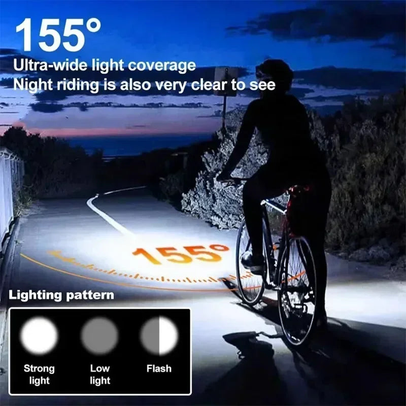 BUCKLOS Solar Bike Headlamp 250LM with Horn & USB Charging