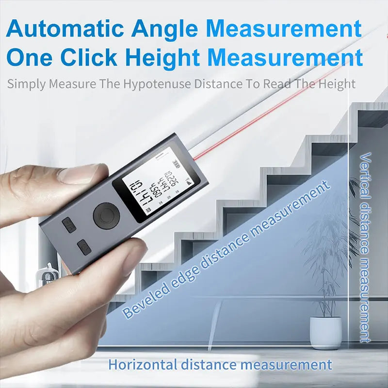 Mini Laser Rangefinder Digital Tape Measure – USB Rechargeable Aluminum Alloy Ruler, 30m/50m Distance