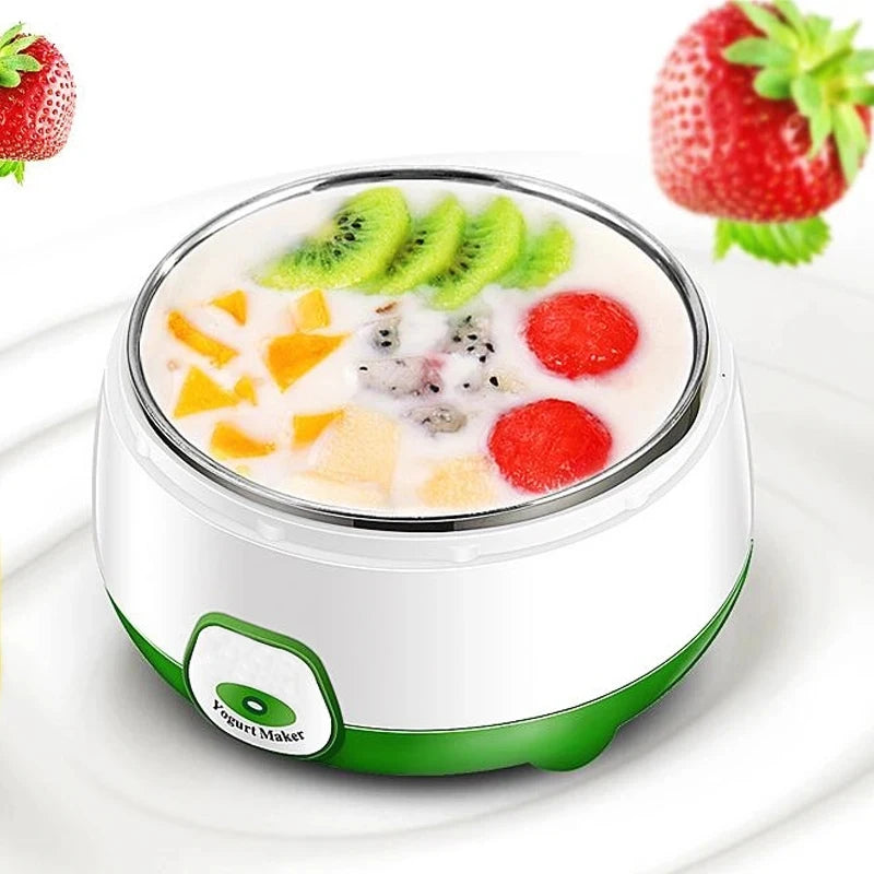 "Mini Automatic Yogurt Maker with Stainless Steel Tank – DIY Household Yogurt Machine"