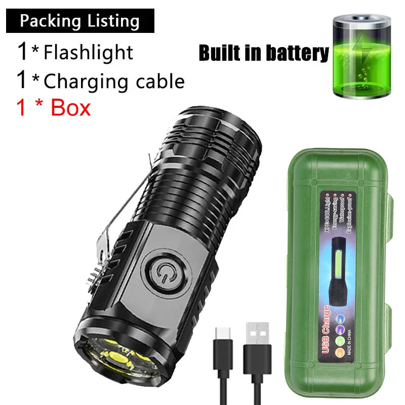 "UltraBeam Mini 3LED Magnetic Pen Flashlight – USB Rechargeable Torch"