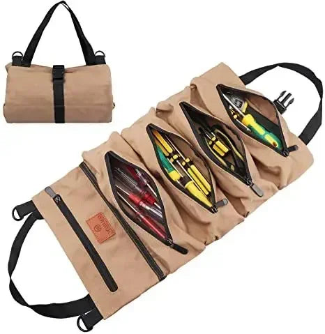 Professional Multi-Purpose Tool Bag with Roll-Up Design – Durable Multi-Pocket Organizer for Hardware and Small Tools