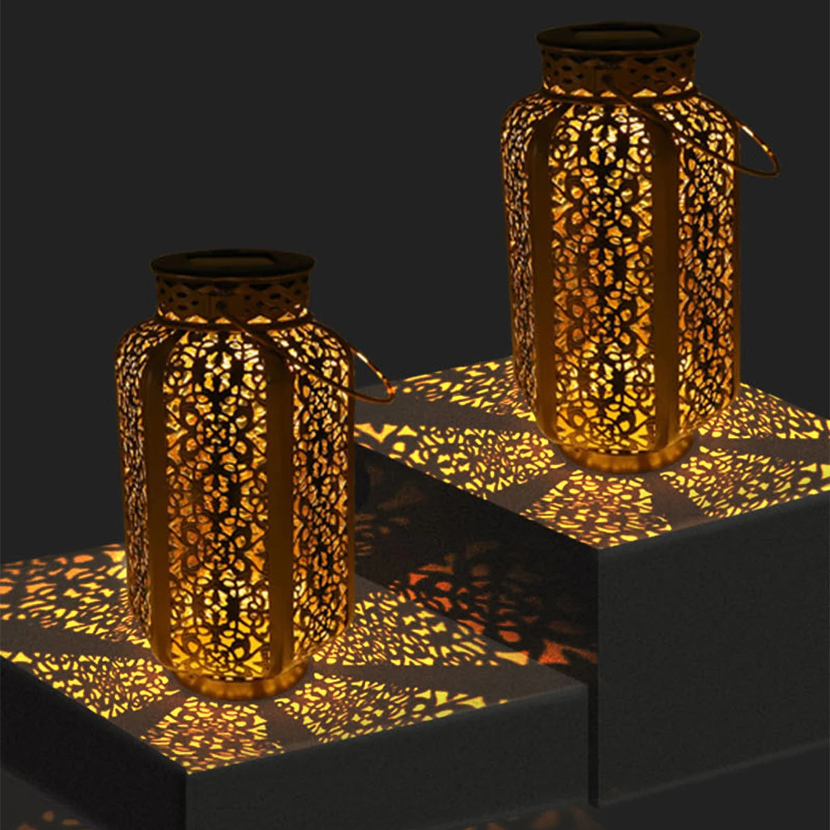 Retro Solar LED Hanging Lantern