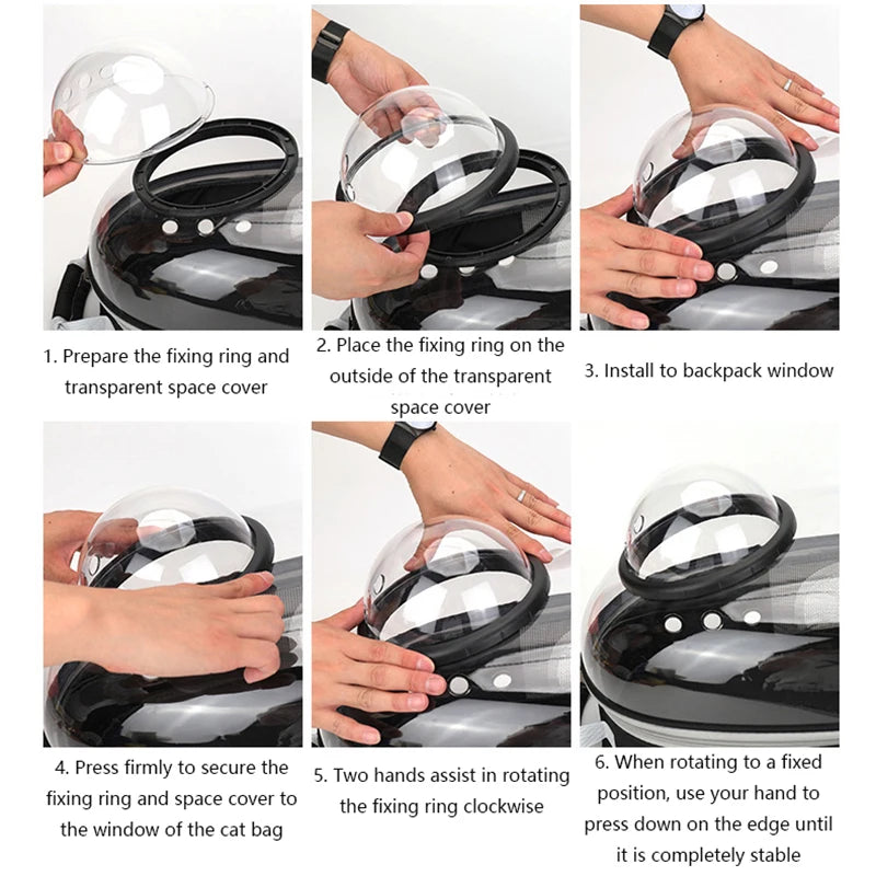 Transparent Space Capsule Pet Carrier Backpack – Breathable & Portable for Cats, Small Dogs, and Puppies