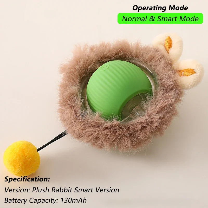 Rechargeable Interactive Cat Ball Toy – Smart Rolling Mouse with Tail