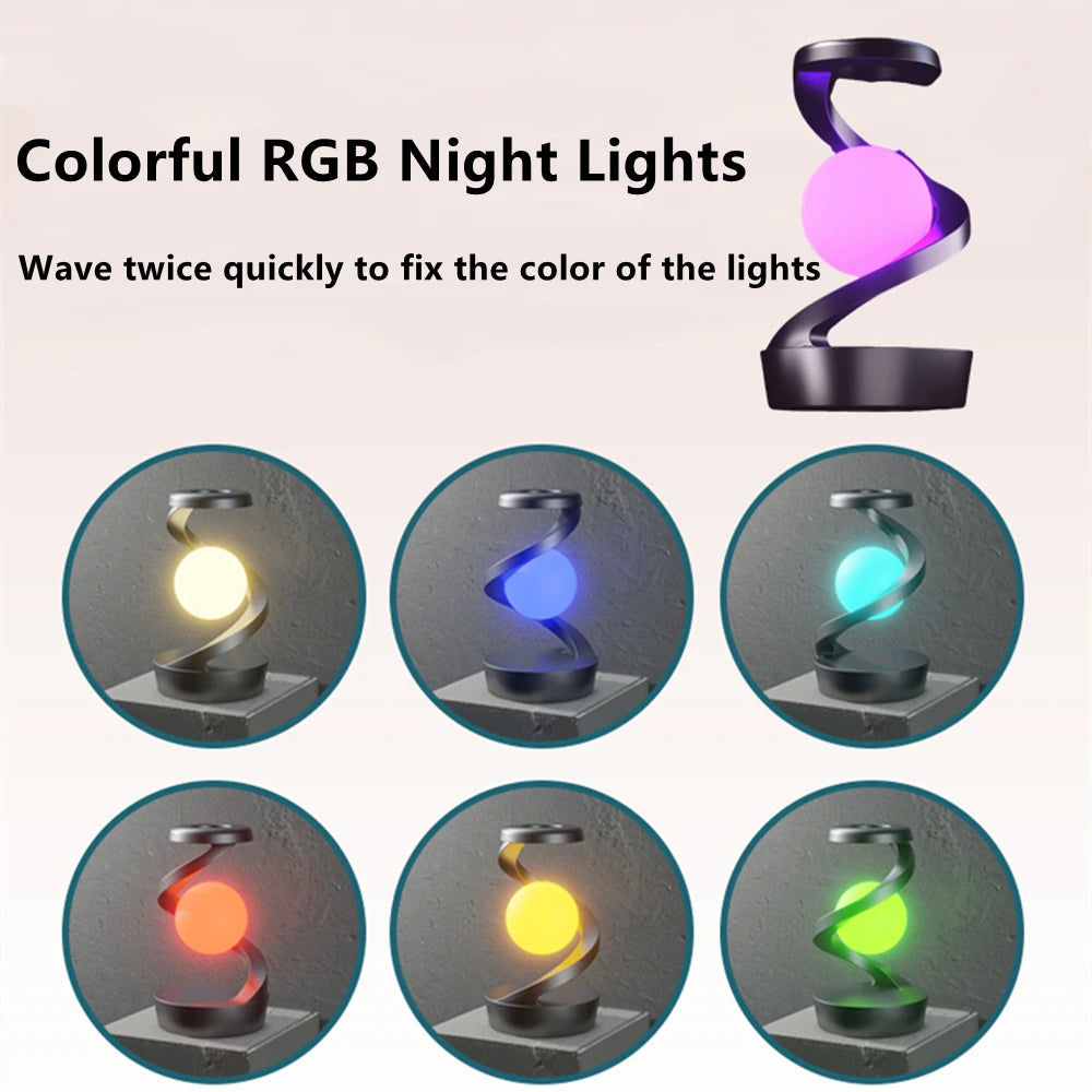 LeviLight Pro: Floating Table Lamp with Wireless Charger and RGB Mood Lighting