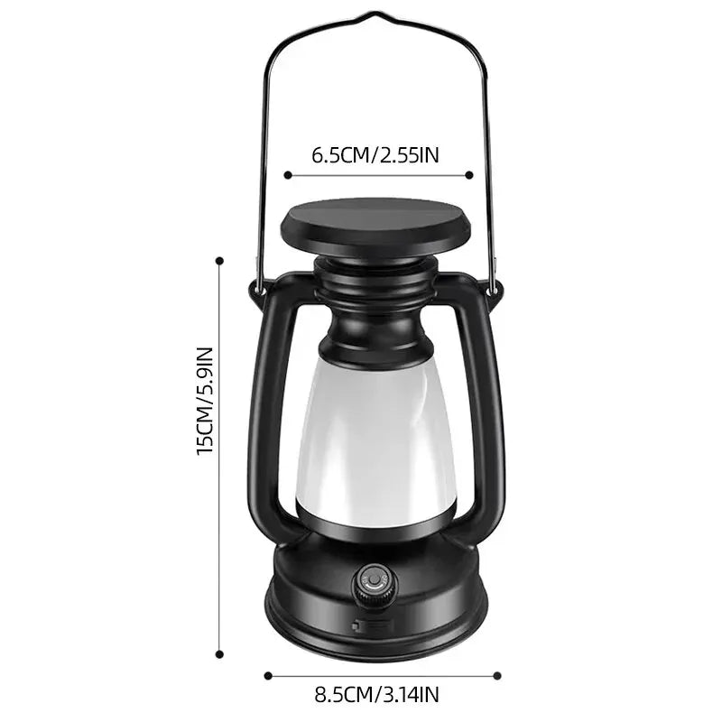Retro Rechargeable LED Lantern – Decorative Table Lamp for Home, Camping, Bars, and Outdoor Use