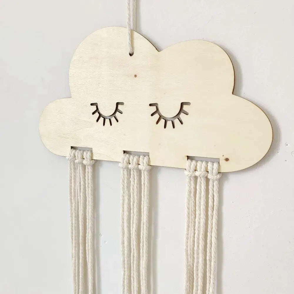 Solid Wood Cloud Jewelry and Hairpin Storage Organizer
