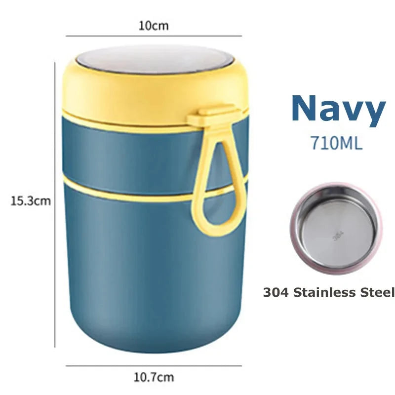 ThermoMeal: Insulated Food Jar & Soup Cup with Stainless Steel Thermos