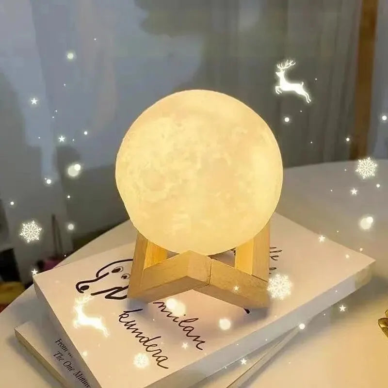DIY Planet Lamp – 8 cm Moon and Galaxy Night Light with Stand