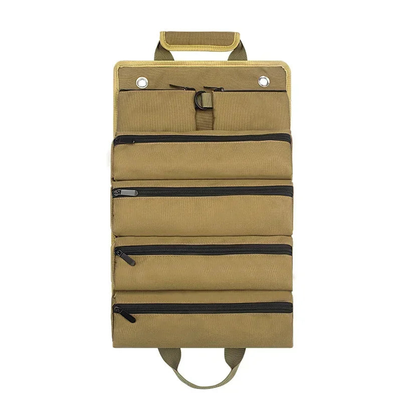 Professional Multi-Purpose Tool Bag with Roll-Up Design – Durable Multi-Pocket Organizer for Hardware and Small Tools