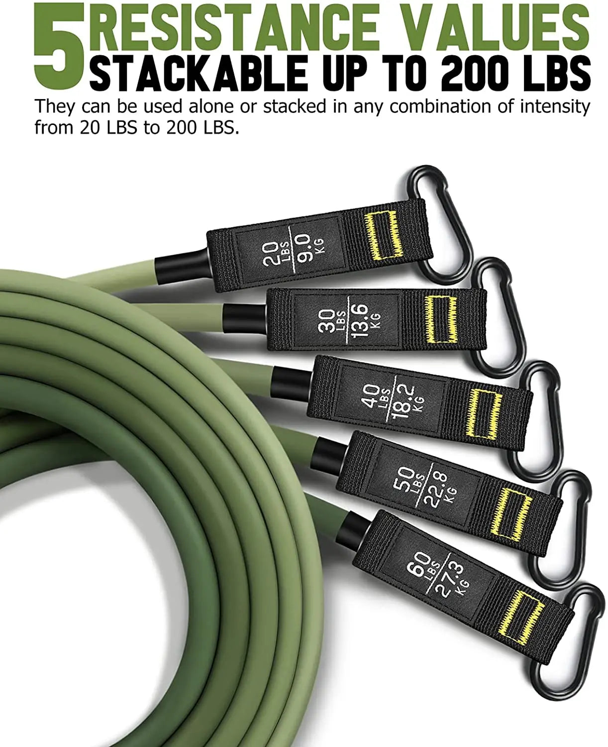 "Complete 5-Tube Resistance Band Set with Door Anchor, Handles, Ankle Straps & Fitness Stick – All-in-One Workout Solution"