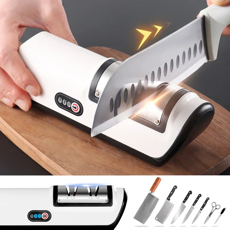 Electric Knife Sharpener – Multifunctional Automatic 4-Gear Professional Kitchen Knife Sharpener
