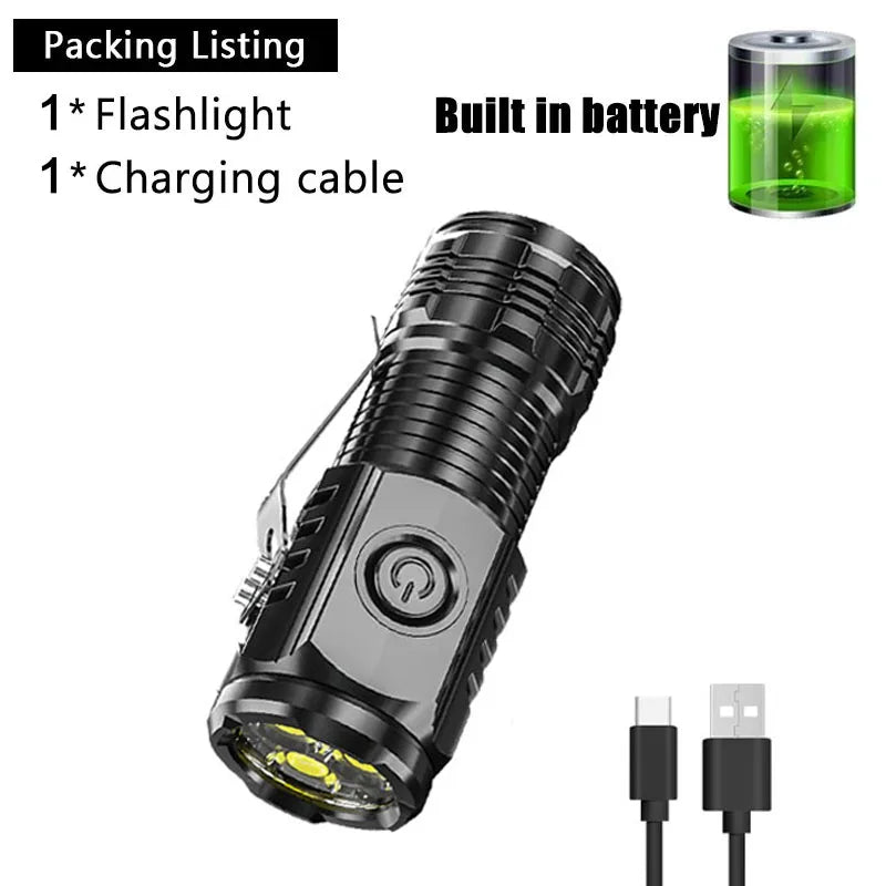 "UltraBeam Mini 3LED Magnetic Pen Flashlight – USB Rechargeable Torch"