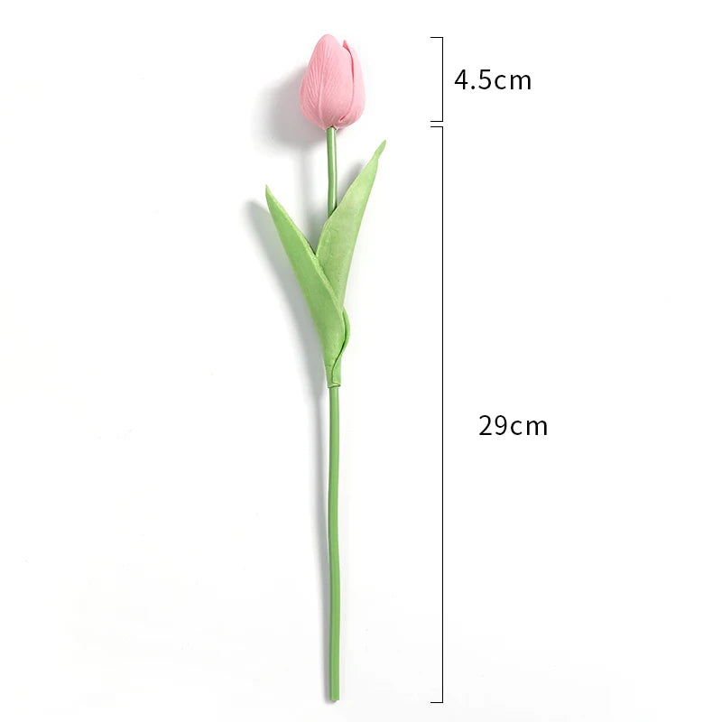 "Artificial Tulip Bouquet, 5/10 Pcs - Realistic PE Flowers for Home, Wedding, and Garden Decor"