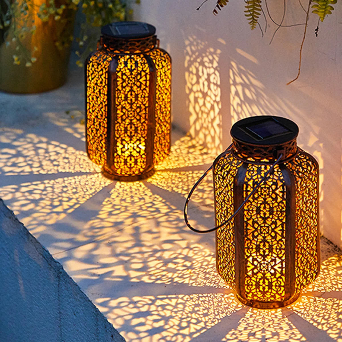 Retro Solar LED Hanging Lantern