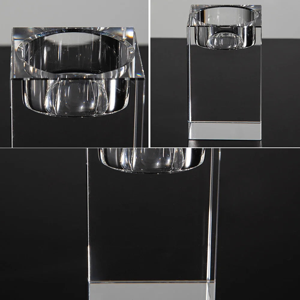 Modern Crystal Glass Candle Holders – Elegant Table Decorations for Dining, Weddings, and Special Occasions