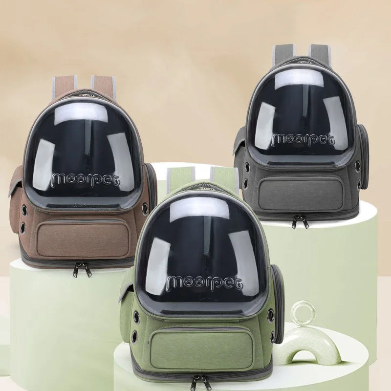 Transparent Pet Cat Carrier Backpack – Breathable Outdoor Travel Bag for Cats & Small Dogs