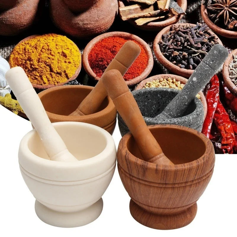 "Resin Mortar and Pestle Set for Garlic, Herbs, Spices - Grinding and Mixing Bowl"