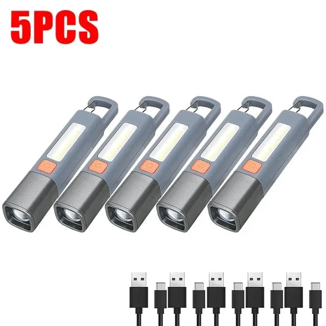 New Xiaomi Portable USB Rechargeable LED Flashlight – Zoomable Torch for Outdoor Adventures