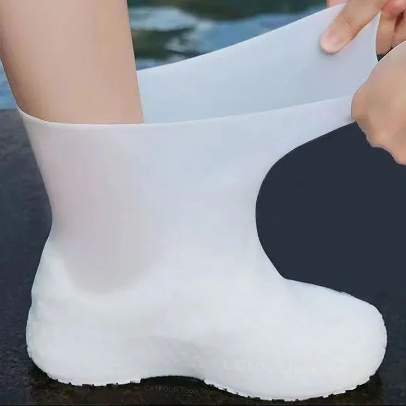 Reusable Waterproof Non-Slip Shoe Covers - Elastic Rubber Rain Boot Protectors