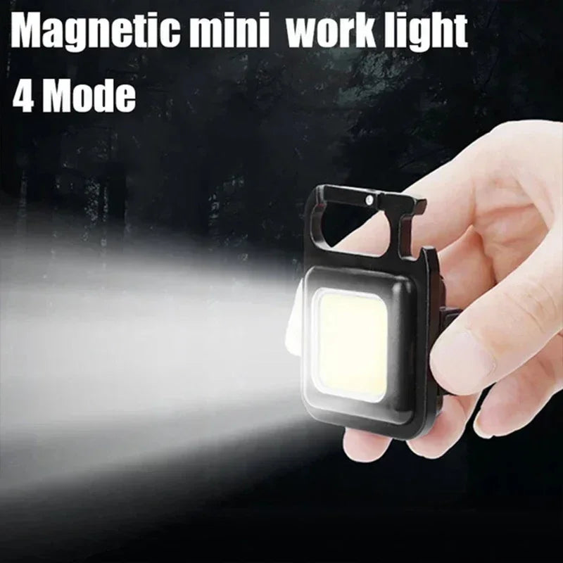 Mini USB Rechargeable Keychain Light with Bright COB LED and Pocket Clip