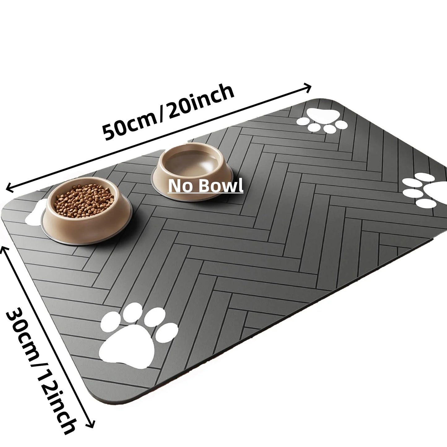 "Waterproof Pet Feeding Mat with Rubber Backing"