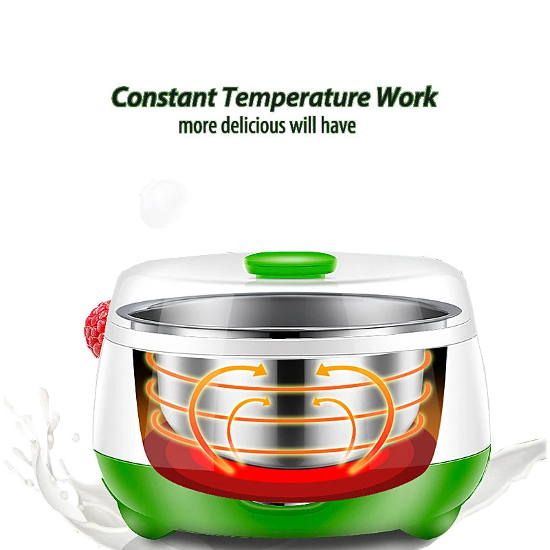 "Mini Automatic Yogurt Maker with Stainless Steel Tank – DIY Household Yogurt Machine"