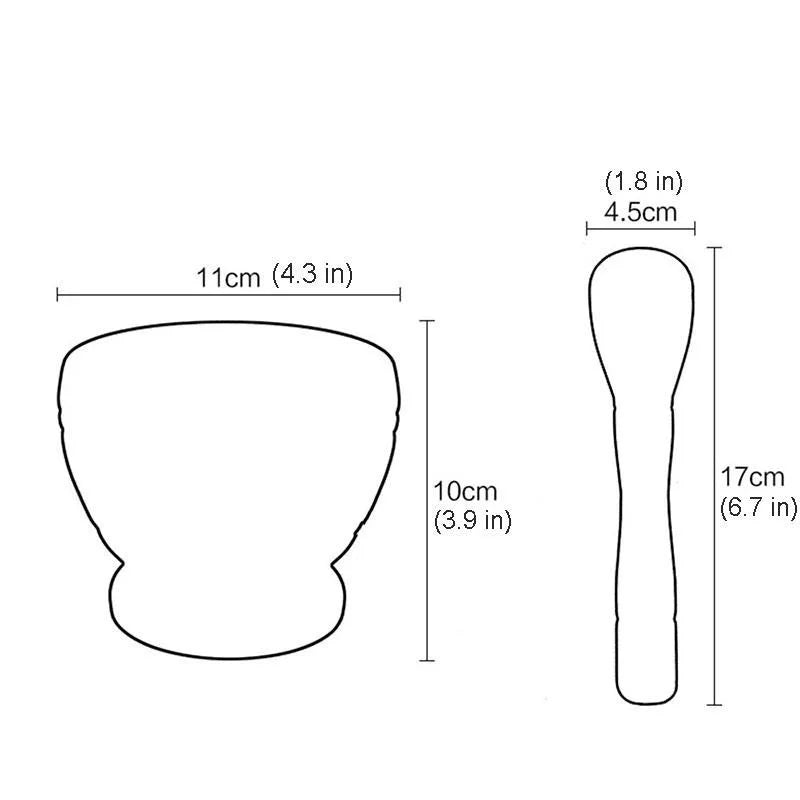 "Resin Mortar and Pestle Set for Garlic, Herbs, Spices - Grinding and Mixing Bowl"