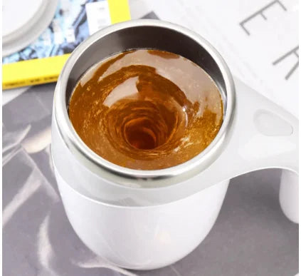 "Lazy Auto Stirring Coffee Cup – Magnetic Rotating Electric Milk Cup, 304 Stainless Steel"