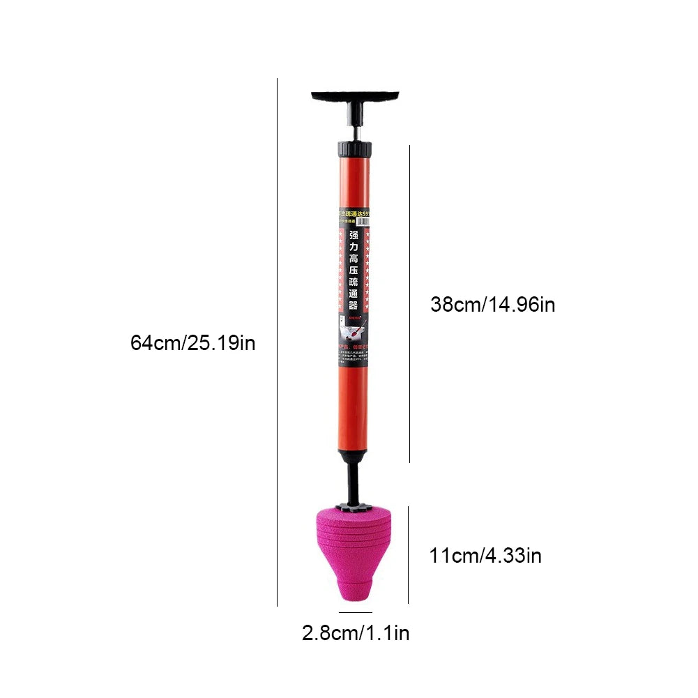 "High Pressure One-Shot Toilet Plunger Cleaner – Silicone Sewer Dredging Pump for Quick Unclogging"