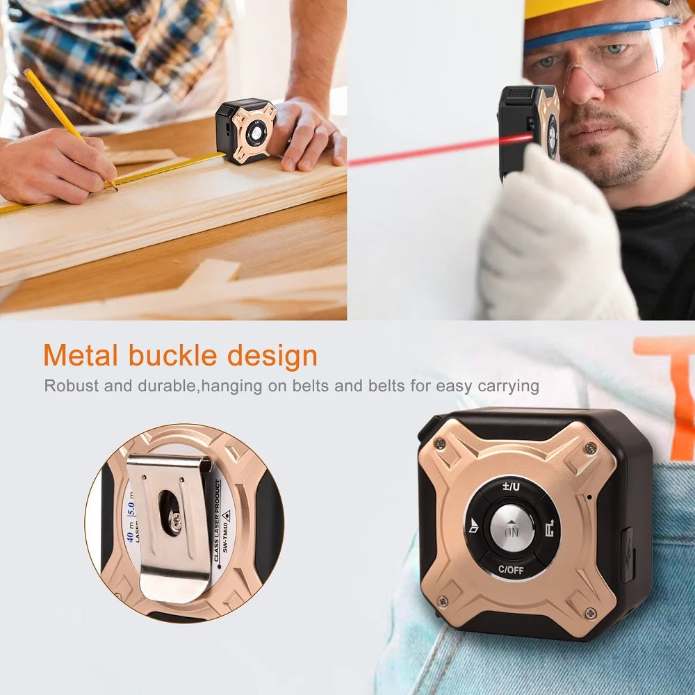 Multifunctional Laser Distance Meter 40/60M – 3-in-1 Digital Measuring Tool with 5m Steel Tape