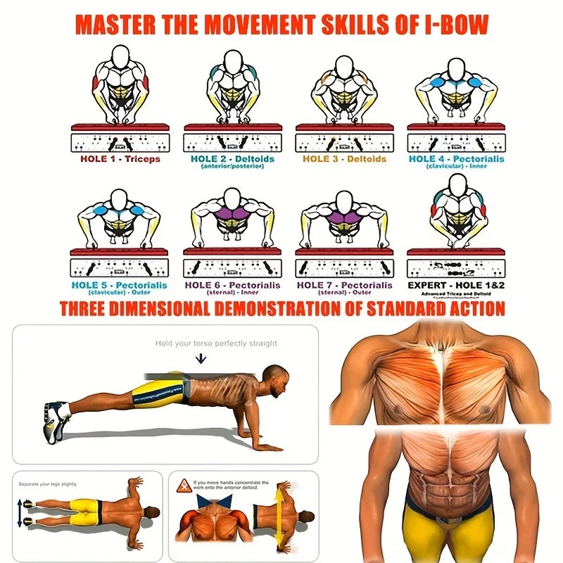 Portable Multifunctional Push-up Board Set – Foldable Fitness Equipment for Full-Body Training