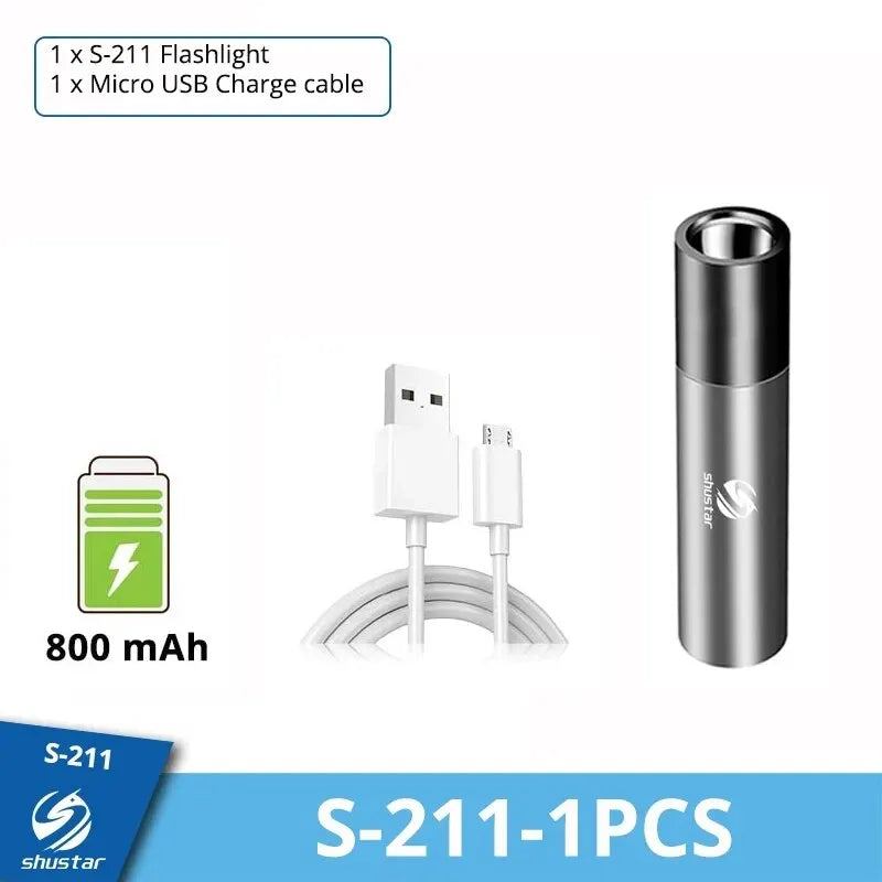 "LumiMax Zoom LED Flashlight – USB Rechargeable, Waterproof Camping Torch"