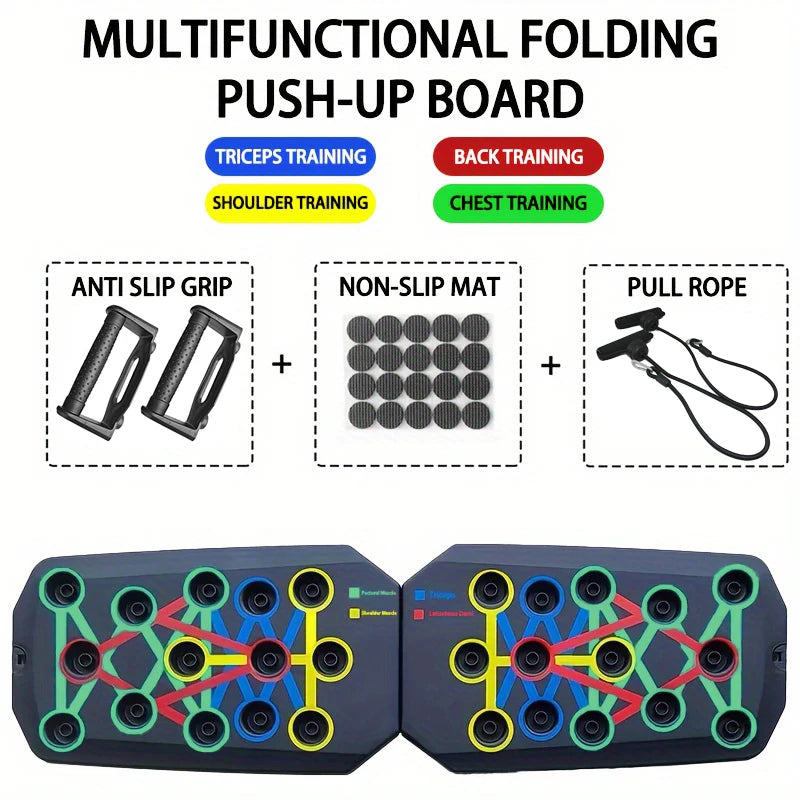Portable Multifunctional Push-up Board Set – Foldable Fitness Equipment for Full-Body Training