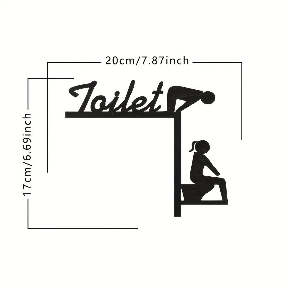"Modern Metal Toilet Door Sign – 'Thinking Room' Decorative Wall Sculpture"