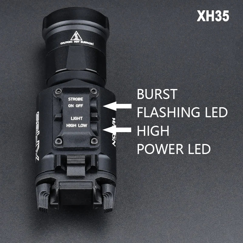 WADSN Tactical LED Weapon Light – Aluminum Rail-Mounted Flashlight for 20mm Picatinny (Surefire X300/X300U Compatible)