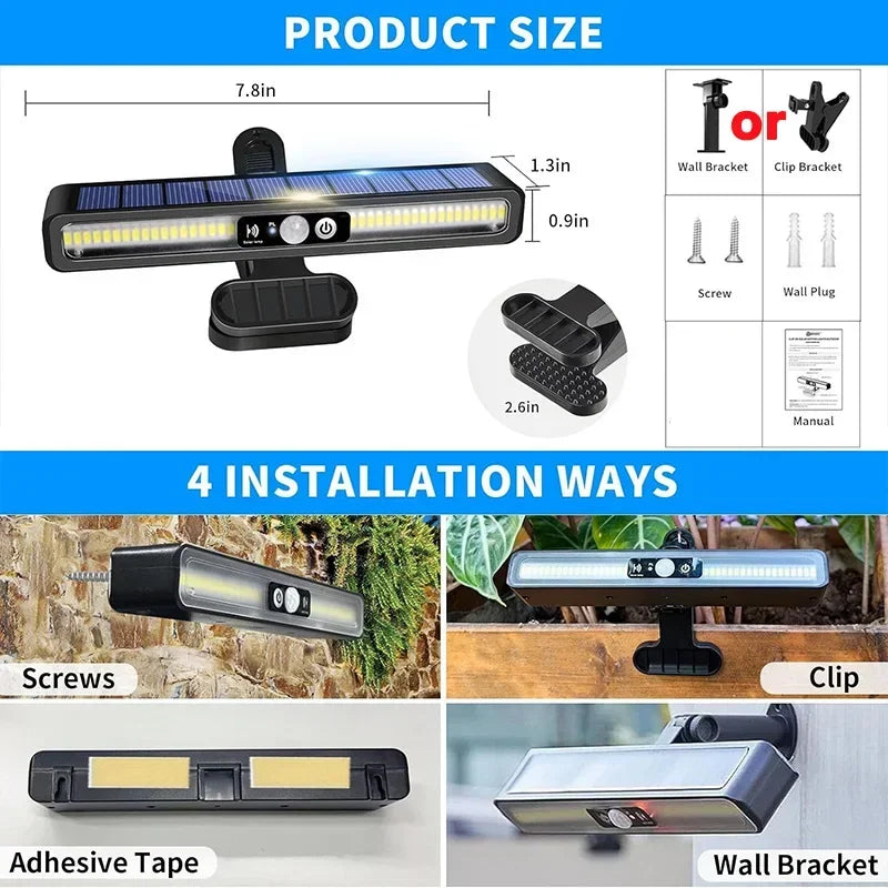 Portable Solar Motion Sensor Lights with 36 LEDs – Waterproof Outdoor Fence and Security Lighting