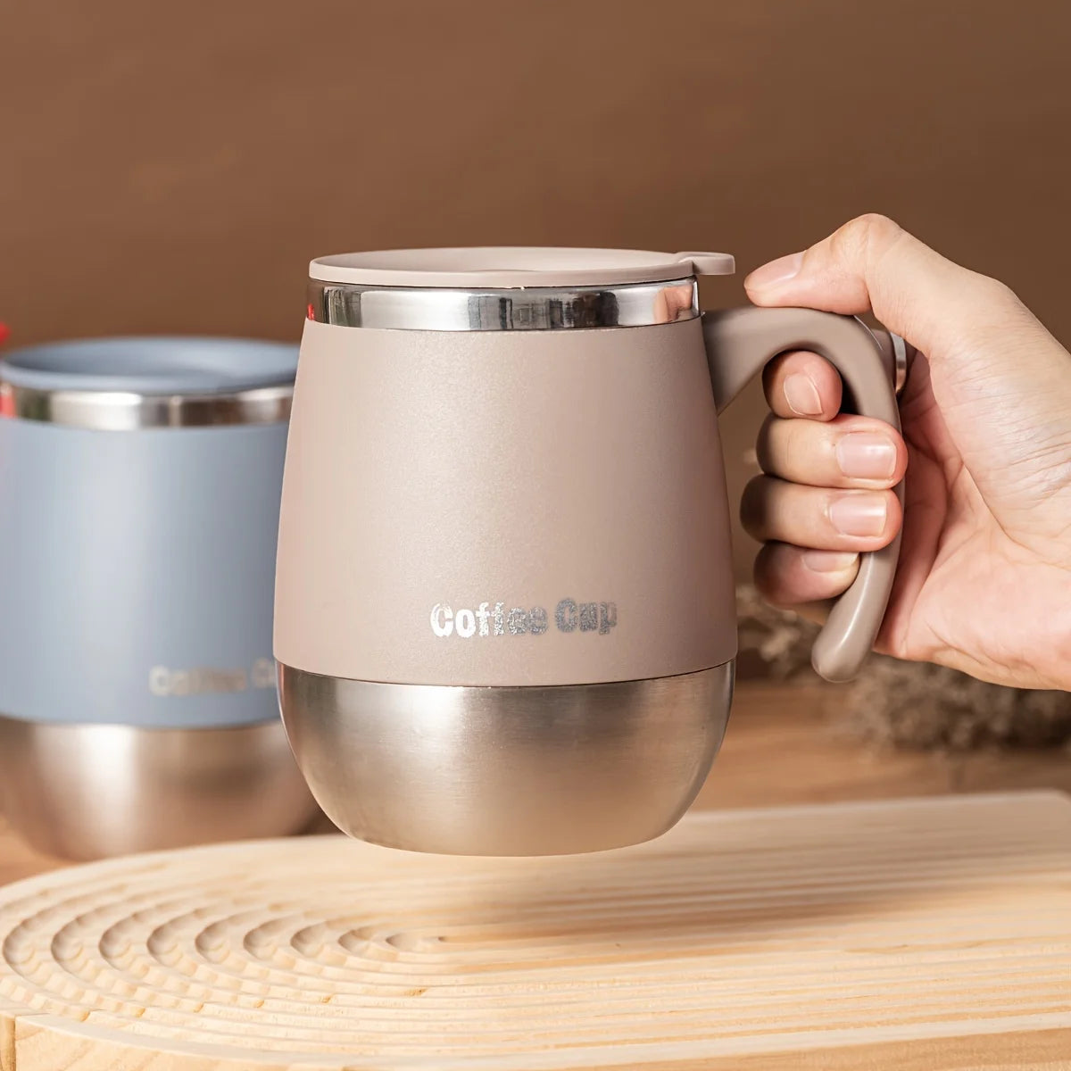 Insulated Stainless Steel Coffee Mug with Lid – Double-Wall Vacuum Thermal Cup for Hot & Cold Drinks, Ideal for Home and Travel