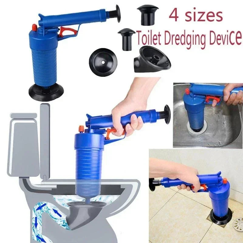 Pump Action Power Pressure Cleaner – Toilet, Sink, and Drain Plunger Dredge Tool