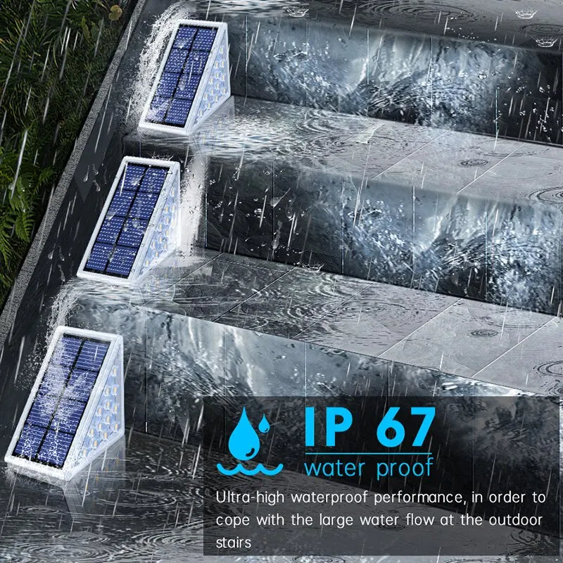 Waterproof Solar LED Outdoor Step Light with Lens, Secure Design for Pathways, Stairs, Decks, and Garden Lighting