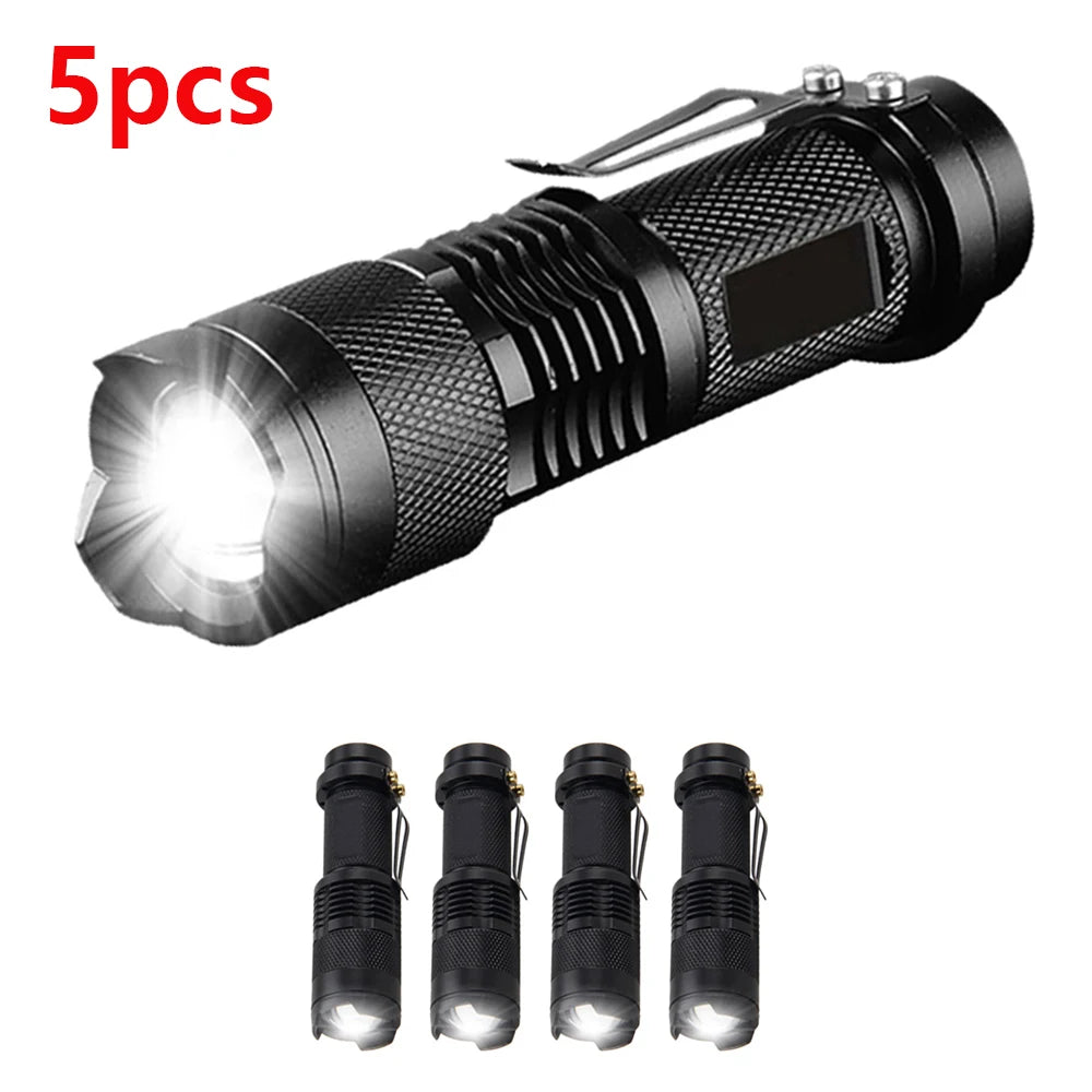 VASTFIRE Mini Q5 LED Flashlight – Adjustable Focus, Waterproof, Ultra-Bright Tactical Torch