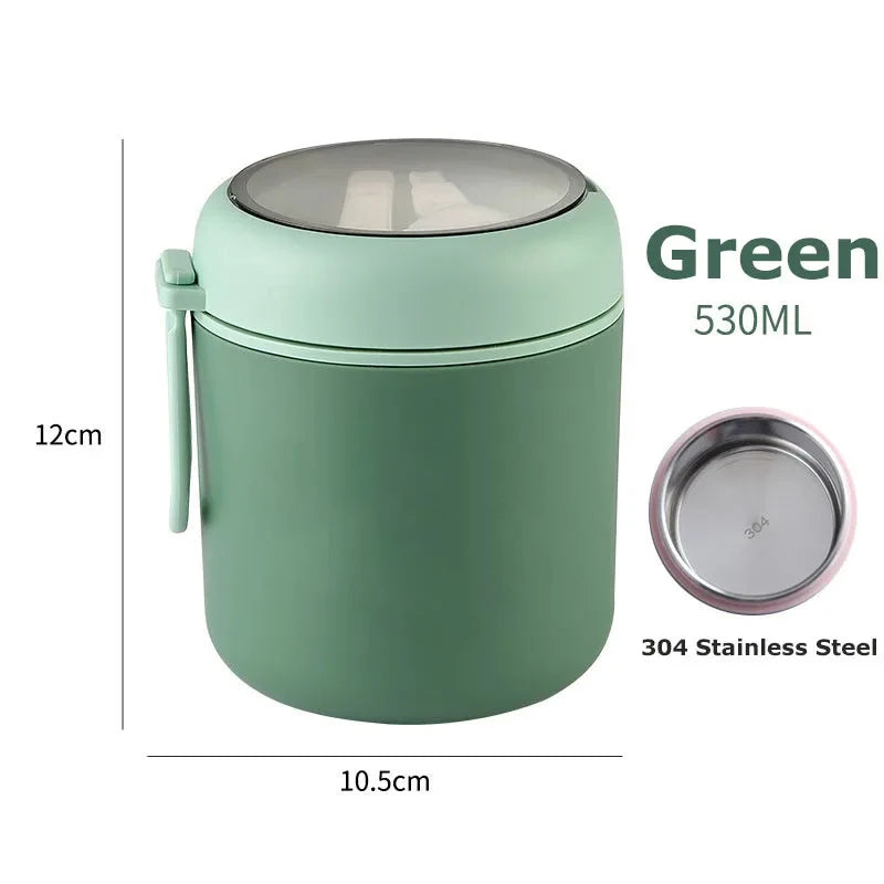 ThermoMeal: Insulated Food Jar & Soup Cup with Stainless Steel Thermos