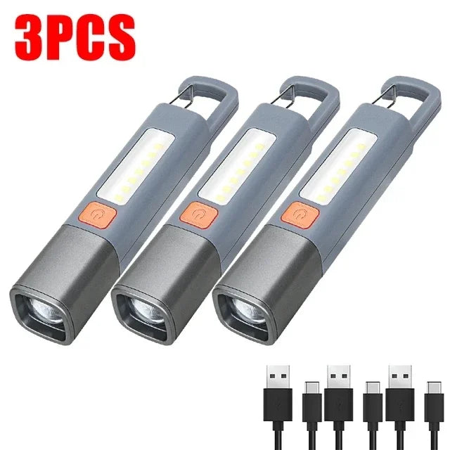 New Xiaomi Portable USB Rechargeable LED Flashlight – Zoomable Torch for Outdoor Adventures