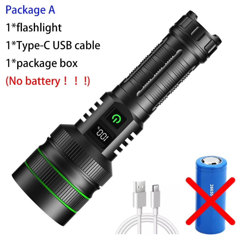 High Power LED Tactical Flashlight Lantern – USB Rechargeable with Super Long Range