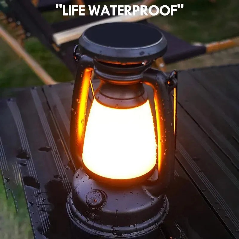 Retro Rechargeable LED Lantern – Decorative Table Lamp for Home, Camping, Bars, and Outdoor Use