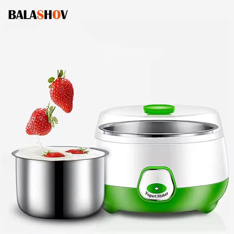 "Mini Automatic Yogurt Maker with Stainless Steel Tank – DIY Household Yogurt Machine"