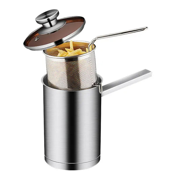 Premium Stainless Steel Deep Fryer Pot with Basket & Lid – Multifunctional Cooking Solution