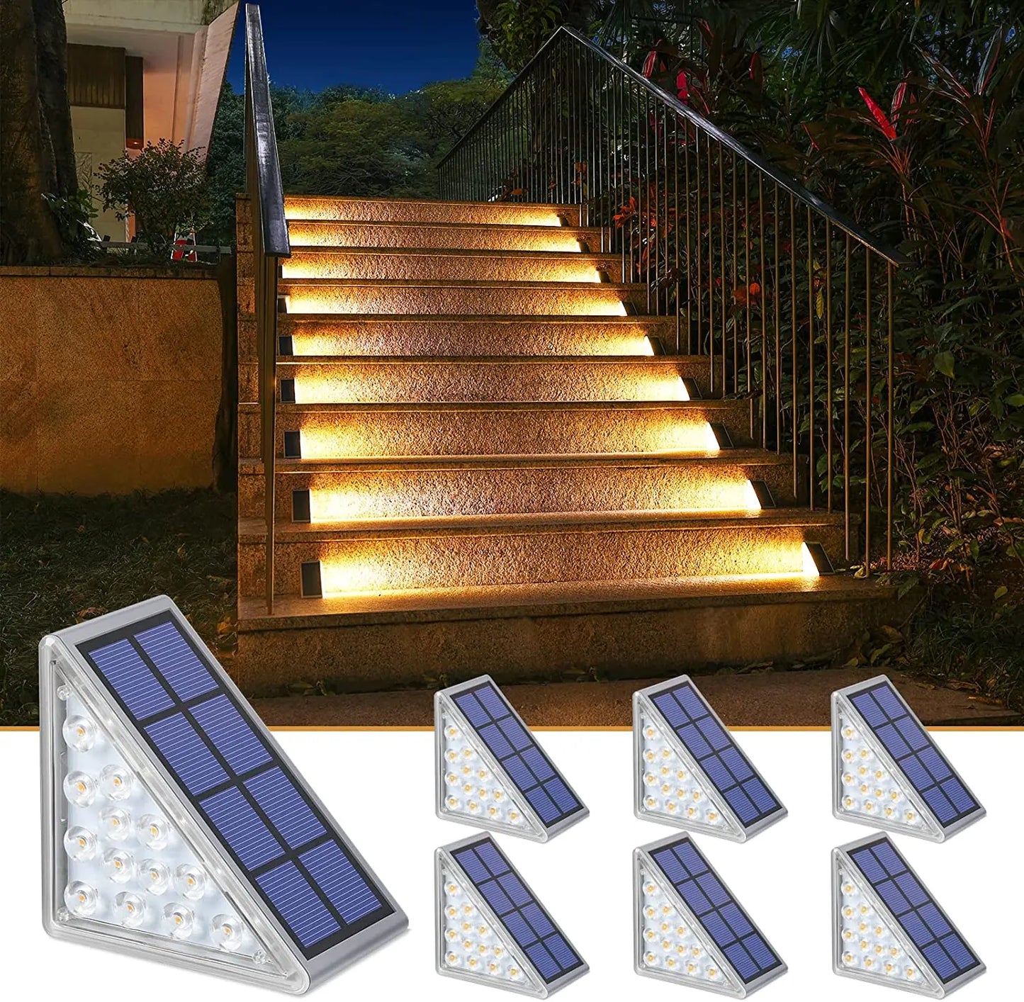 Waterproof Solar LED Outdoor Step Light with Lens, Secure Design for Pathways, Stairs, Decks, and Garden Lighting